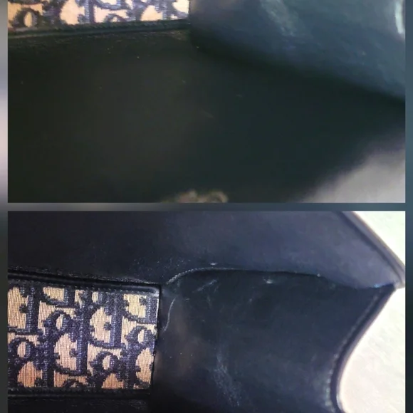 Auth 💞Christian Dior Vintage Navy Jacquard Shoulder Bag W/Adjustable Strap - Picture 11 of 14